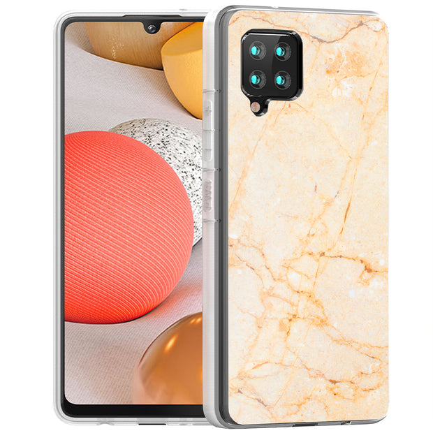 Yellow Marble Print Slim Cover For Samsung Galaxy A (A42, A35, A25, A15, A11, A03S), Print in USA