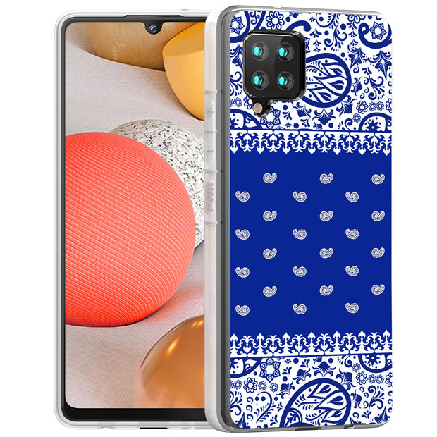 Paisley Blue Print Slim Cover For Samsung Galaxy A (A42, A35, A25, A15, A11, A03S), Print in USA