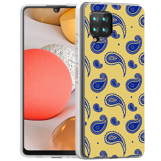 Paisley Yellow Print Slim Cover For Samsung Galaxy A (A42, A35, A25, A15, A11, A03S), Print in USA