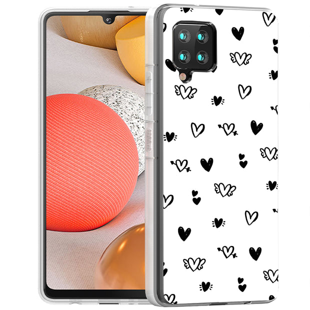 Flying Hearts Print Slim Cover For Samsung Galaxy A (A42, A35, A25, A15, A11, A03S), Print in USA