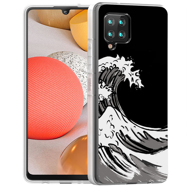 Japanese Waves Print Slim Cover For Samsung Galaxy A (A42, A35, A25, A15, A11, A03S), Print in USA