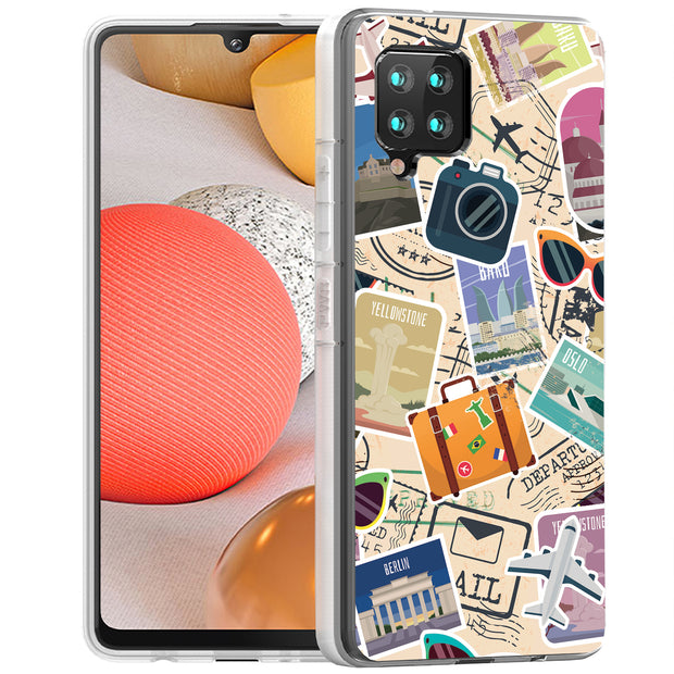 Travel Sticker Print Slim Cover For Samsung Galaxy A (A42, A35, A25, A15, A11, A03S), Print in USA