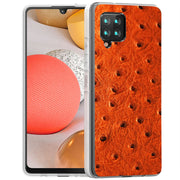 Orange Ostrich Print Slim Cover For Samsung Galaxy A (A42, A35, A25, A15, A11, A03S), Print in USA