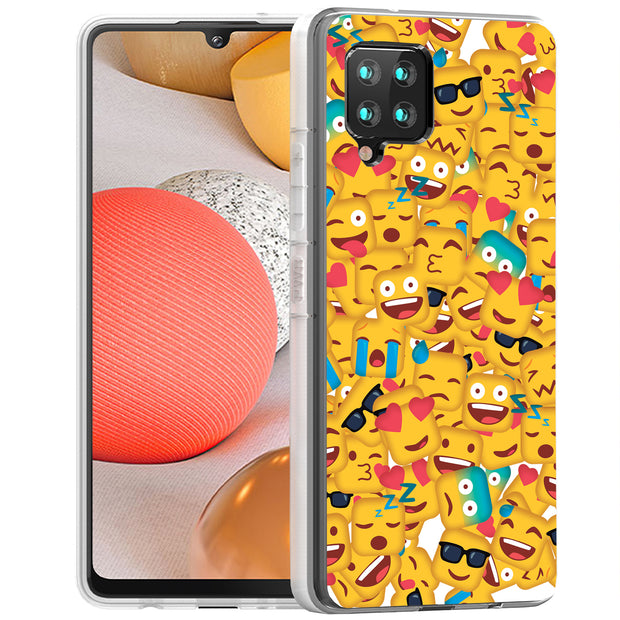 Square Emojis Print Slim Cover For Samsung Galaxy A (A42, A35, A25, A15, A11, A03S), Print in USA