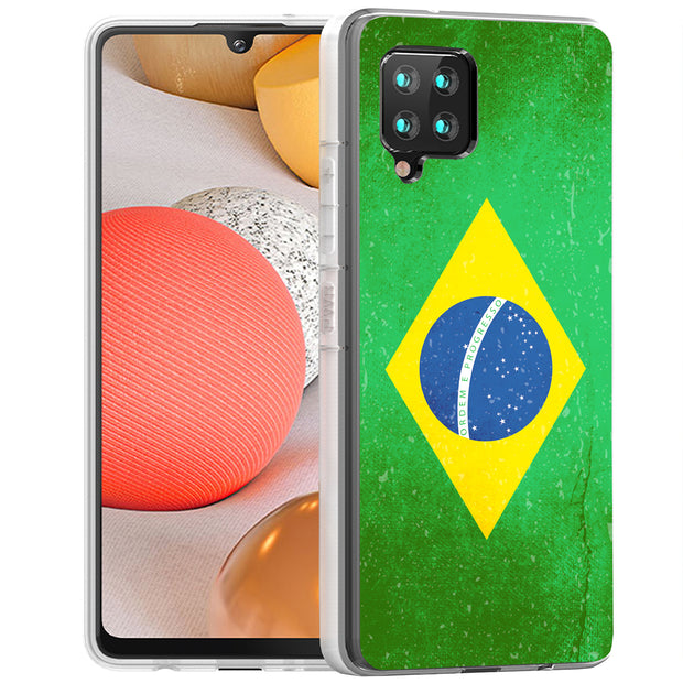 Old Flag Brazil Print Slim Cover For Samsung Galaxy A (A42, A35, A25, A15, A11, A03S), Print in USA