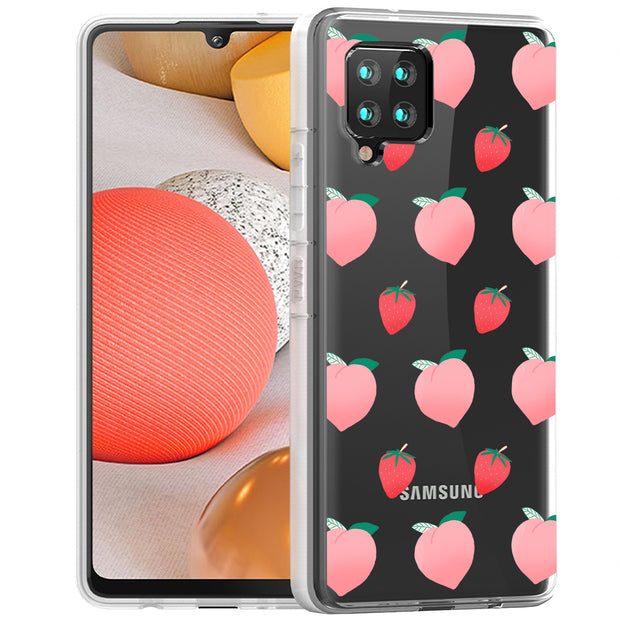 Pink Fruit Print Slim Cover For Samsung Galaxy A (A42, A35, A25, A15, A11, A03S), Print in USA