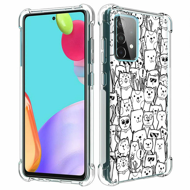Comic Cat Print Slim Cover For Samsung Galaxy A (A42, A35, A25, A15, A11, A03S), Print in USA