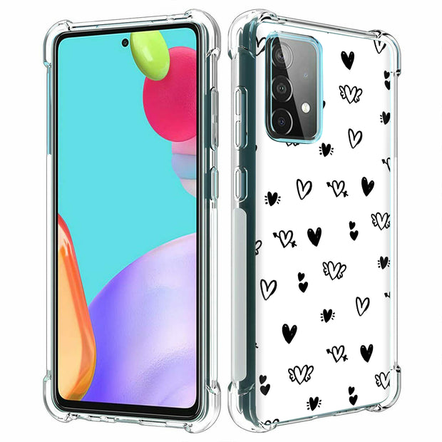 Flying Hearts Print Slim Cover For Samsung Galaxy A (A42, A35, A25, A15, A11, A03S), Print in USA