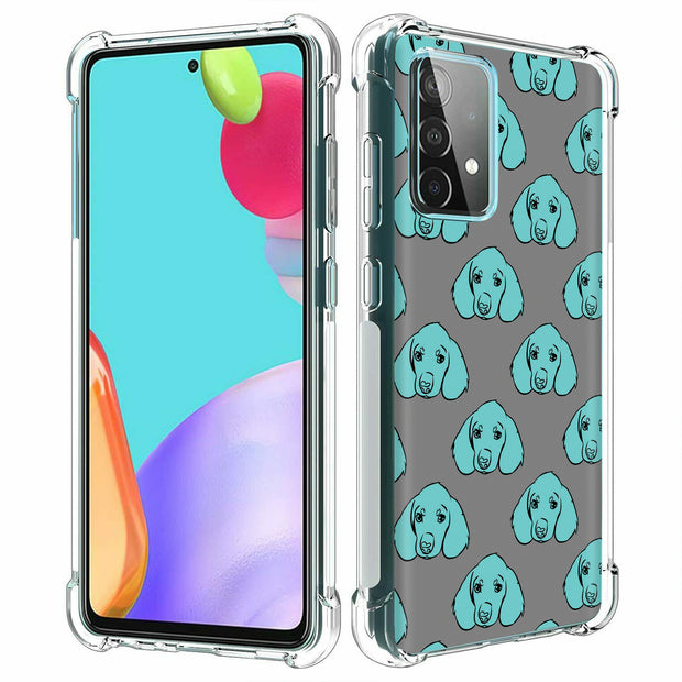 Blue Dog Print Slim Cover For Samsung Galaxy A (A42, A35, A25, A15, A11, A03S), Print in USA