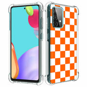 Orange Checker Print Slim Cover For Samsung Galaxy A (A42, A35, A25, A15, A11, A03S), Print in USA