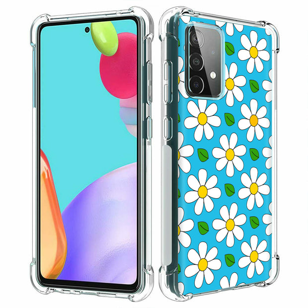 Daisy Pattern Print Slim Cover For Samsung Galaxy A (A42, A35, A25, A15, A11, A03S), Print in USA