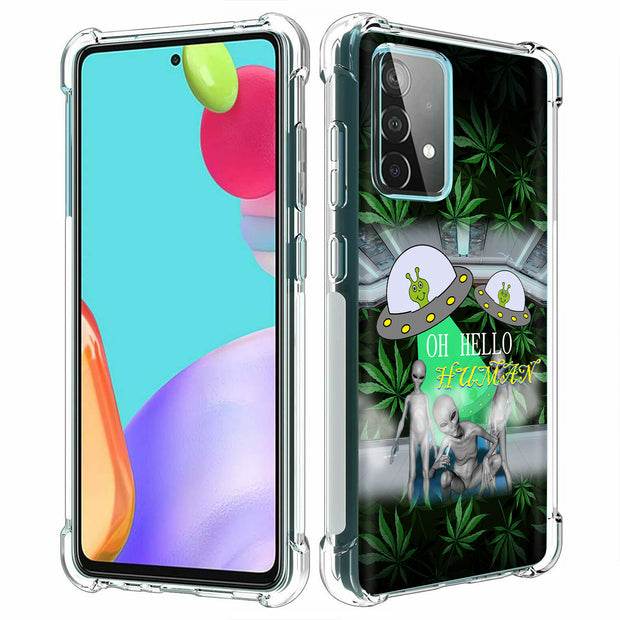 Marijuana Alien Print Slim Cover For Samsung Galaxy A (A42, A35, A25, A15, A11, A03S), Print in USA