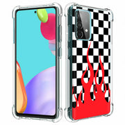 Checkers Flame Print Slim Cover For Samsung Galaxy A (A42, A35, A25, A15, A11, A03S), Print in USA