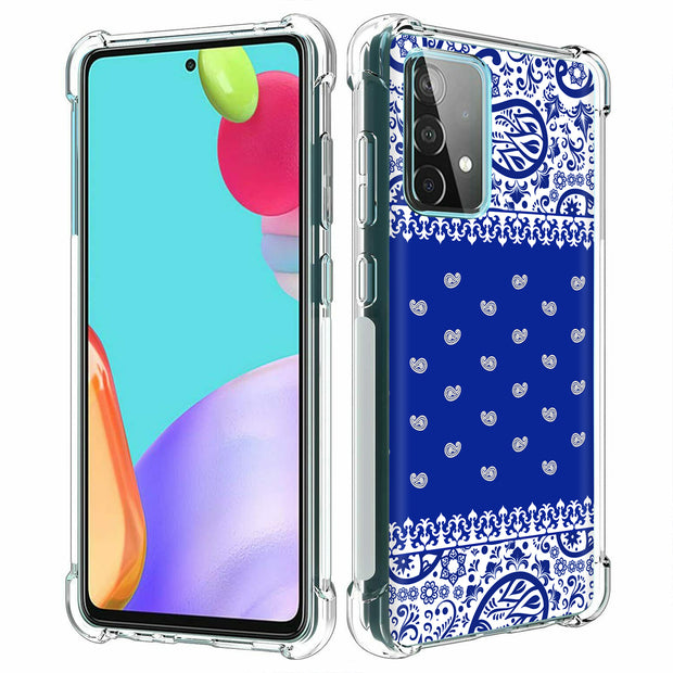 Paisley Blue Print Slim Cover For Samsung Galaxy A (A42, A35, A25, A15, A11, A03S), Print in USA