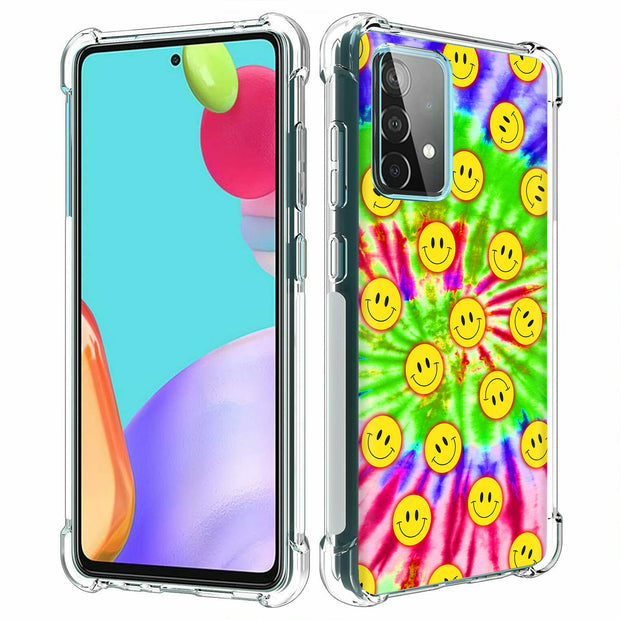 Tie Dye Smile Print Slim Cover For Samsung Galaxy A (A42, A35, A25, A15, A11, A03S), Print in USA