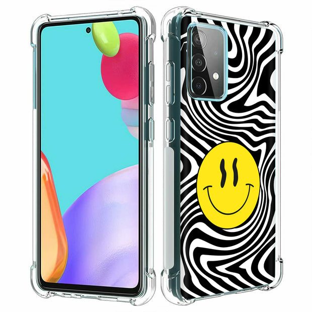 Trippy Smiley Print Slim Cover For Samsung Galaxy A (A42, A35, A25, A15, A11, A03S), Print in USA