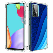 Blue Wavy Print Slim Cover For Samsung Galaxy A (A42, A35, A25, A15, A11, A03S), Print in USA