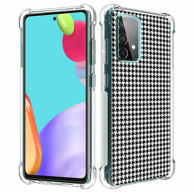 Black Gingham Print Slim Cover For Samsung Galaxy A (A42, A35, A25, A15, A11, A03S), Print in USA