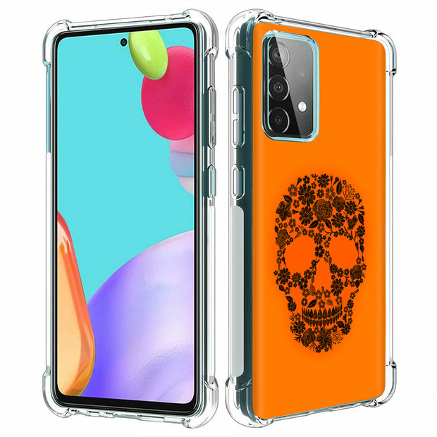 Skull Flower Print Slim Cover For Samsung Galaxy A (A42, A35, A25, A15, A11, A03S), Print in USA