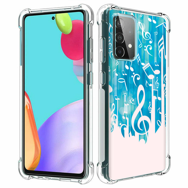 Music Note Print Slim Cover For Samsung Galaxy A (A42, A35, A25, A15, A11, A03S), Print in USA