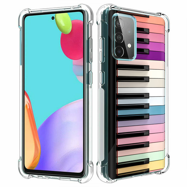 Rainbow Piano Print Slim Cover For Samsung Galaxy A (A42, A35, A25, A15, A11, A03S), Print in USA