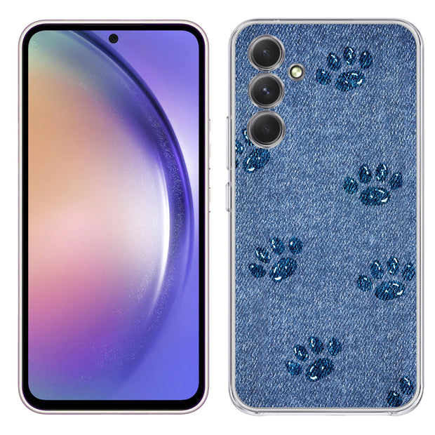 Paw Footprints Print Slim Cover For Samsung Galaxy A (A42, A35, A25, A15, A11, A03S), Print in USA