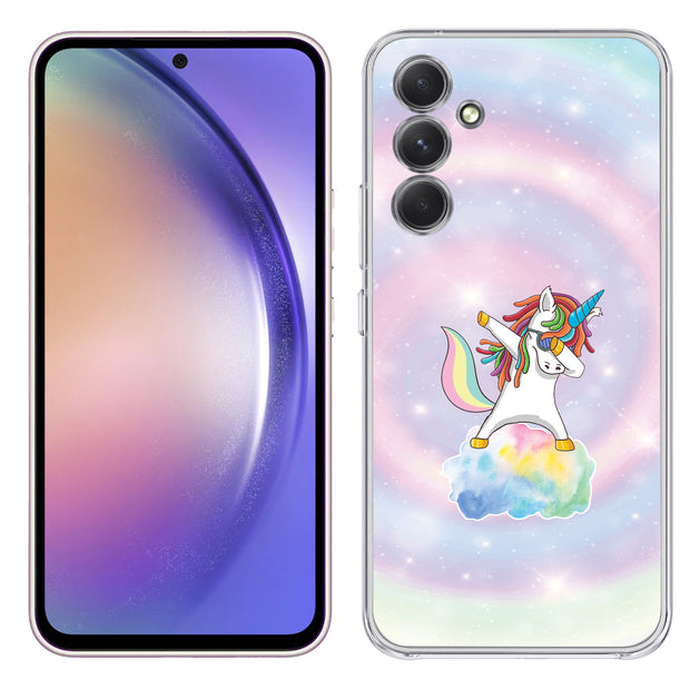 Unicorn Dabbing Print Slim Cover For Samsung Galaxy A (A42, A35, A25, A15, A11, A03S), Print in USA