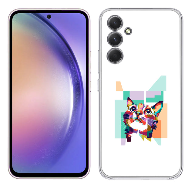 3D Cat Print Slim Cover For Samsung Galaxy A (A42, A35, A25, A15, A11, A03S), Print in USA
