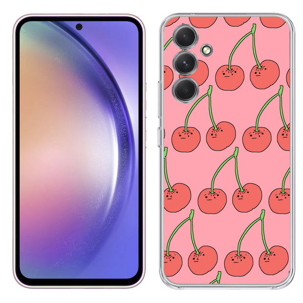 Cherry Print Slim Cover For Samsung Galaxy A (A42, A35, A25, A15, A11, A03S), Print in USA