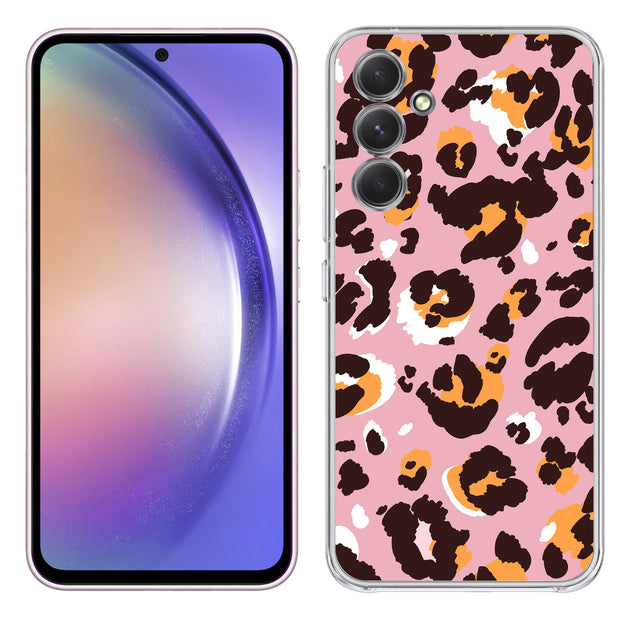 Pink Leopard 2 Print Slim Cover For Samsung Galaxy A (A42, A35, A25, A15, A11, A03S), Print in USA