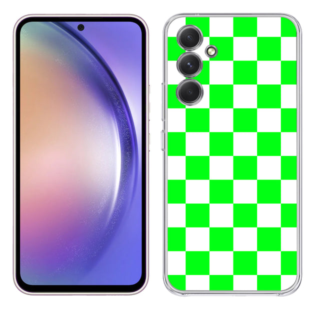 Bright Checker Print Slim Cover For Samsung Galaxy A (A42, A35, A25, A15, A11, A03S), Print in USA