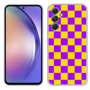 Yellow Checker Print Slim Cover For Samsung Galaxy A (A42, A35, A25, A15, A11, A03S), Print in USA