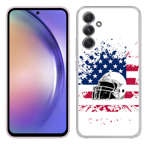 USA Flag Helmet Print Slim Cover For Samsung Galaxy A (A42, A35, A25, A15, A11, A03S), Print in USA