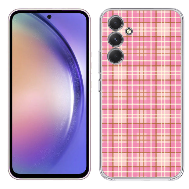 Plaid Pattern 4 Print Slim Cover For Samsung Galaxy A (A42, A35, A25, A15, A11, A03S), Print in USA