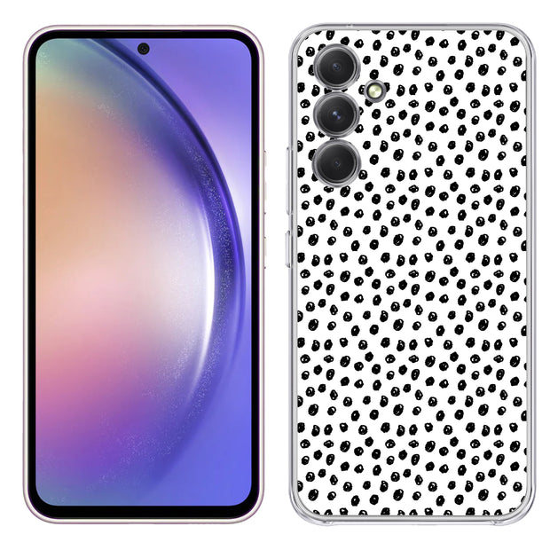 Polka Dots Blk Print Slim Cover For Samsung Galaxy A (A42, A35, A25, A15, A11, A03S), Print in USA