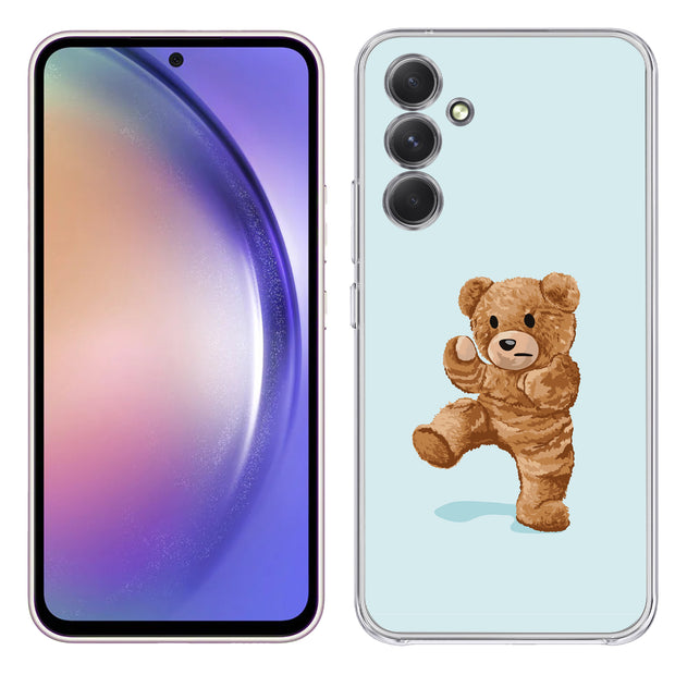 Teddy Fight Print Slim Cover For Samsung Galaxy A (A42, A35, A25, A15, A11, A03S), Print in USA