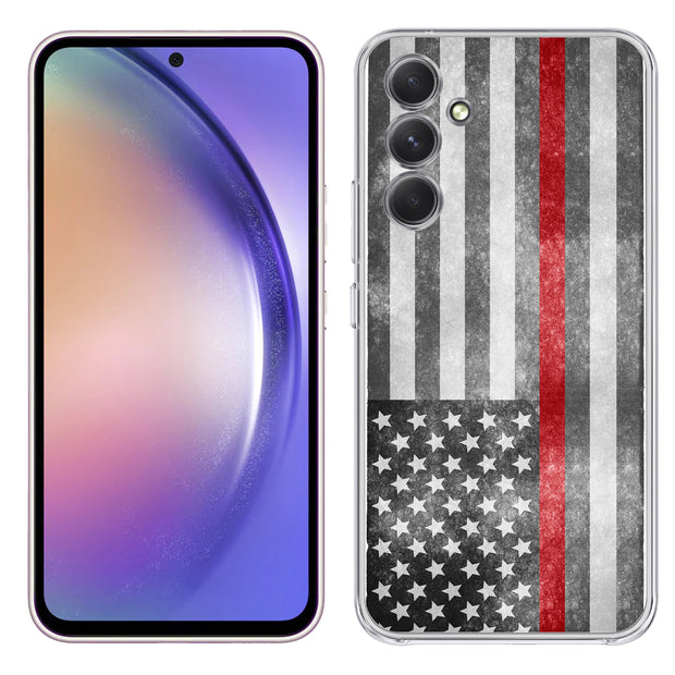 Thin Red Line Print Slim Cover For Samsung Galaxy A (A42, A35, A25, A15, A11, A03S), Print in USA