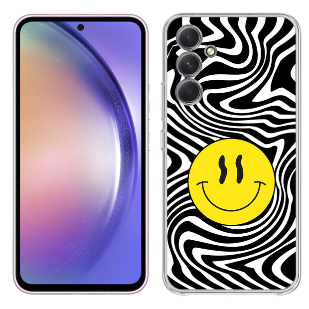 Trippy Smiley Print Slim Cover For Samsung Galaxy A (A42, A35, A25, A15, A11, A03S), Print in USA