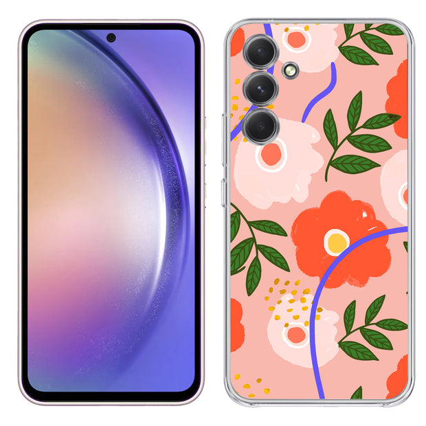 Flower Design Print Slim Cover For Samsung Galaxy A (A42, A35, A25, A15, A11, A03S), Print in USA