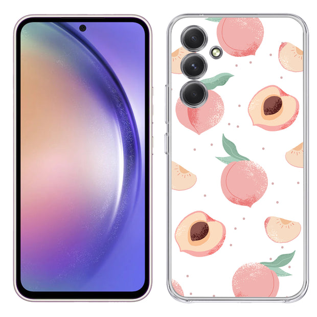 Juicy Peach Print Slim Cover For Samsung Galaxy A (A42, A35, A25, A15, A11, A03S), Print in USA