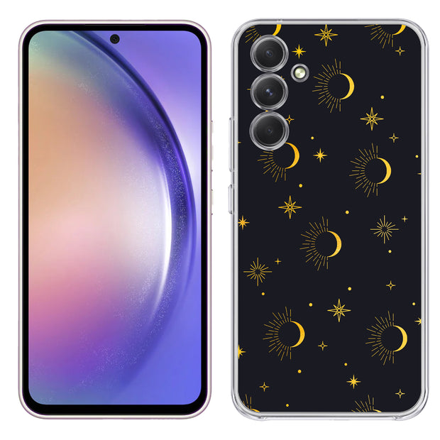 Moon Sun Stars Print Slim Cover For Samsung Galaxy A (A42, A35, A25, A15, A11, A03S), Print in USA