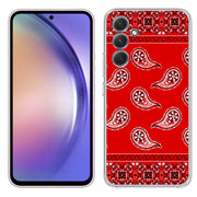 Red Bandana Print Slim Cover For Samsung Galaxy A (A42, A35, A25, A15, A11, A03S), Print in USA