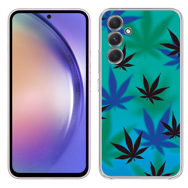 Marijuana Blue Print Slim Cover For Samsung Galaxy A (A42, A35, A25, A15, A11, A03S), Print in USA