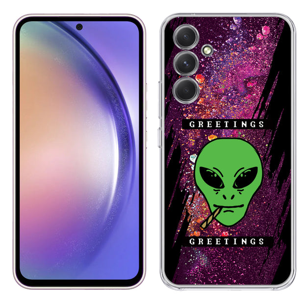 Alien Weed Print Slim Cover For Samsung Galaxy A (A42, A35, A25, A15, A11, A03S), Print in USA