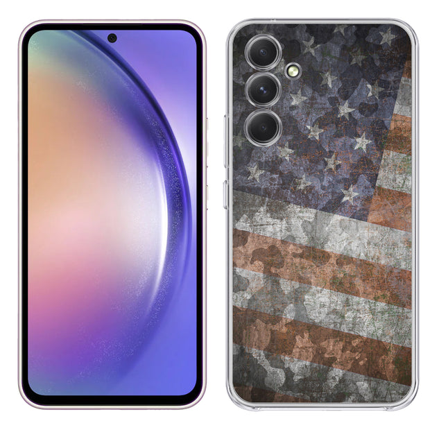 American Flag 2 Print Slim Cover For Samsung Galaxy A (A42, A35, A25, A15, A11, A03S), Print in USA