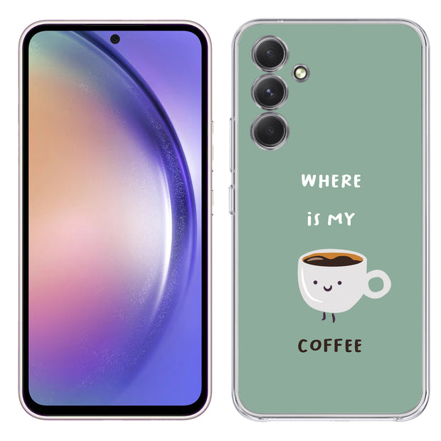 Where My Coffee Print Slim Cover For Samsung Galaxy A (A42, A35, A25, A15, A11, A03S), Print in USA