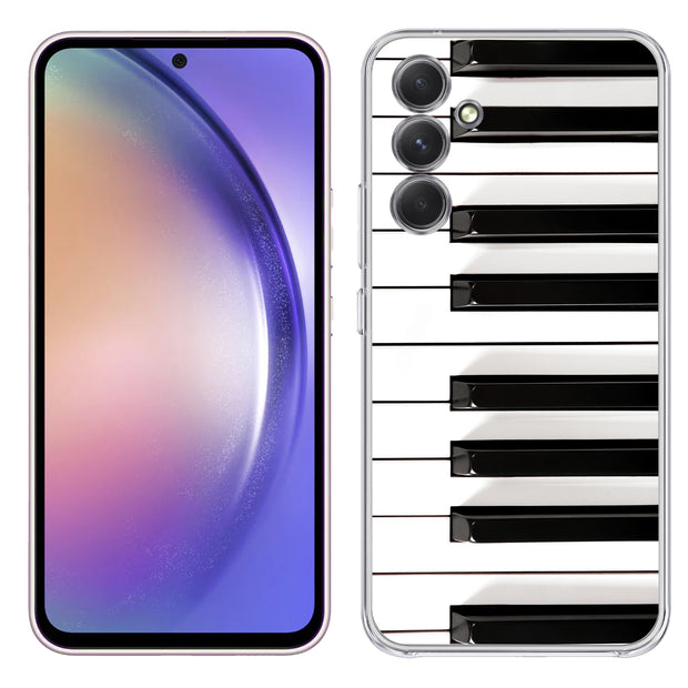 Piano Keys Print Slim Cover For Samsung Galaxy A (A42, A35, A25, A15, A11, A03S), Print in USA