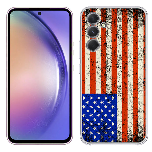 America Flag  Print Slim Cover For Samsung Galaxy A (A42, A35, A25, A15, A11, A03S), Print in USA