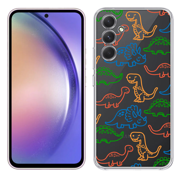 Dinosaur Cute 3 Print Slim Cover For Samsung Galaxy A (A42, A35, A25, A15, A11, A03S), Print in USA