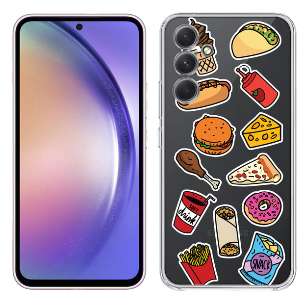 Food Collage Print Slim Cover For Samsung Galaxy A (A42, A35, A25, A15, A11, A03S), Print in USA